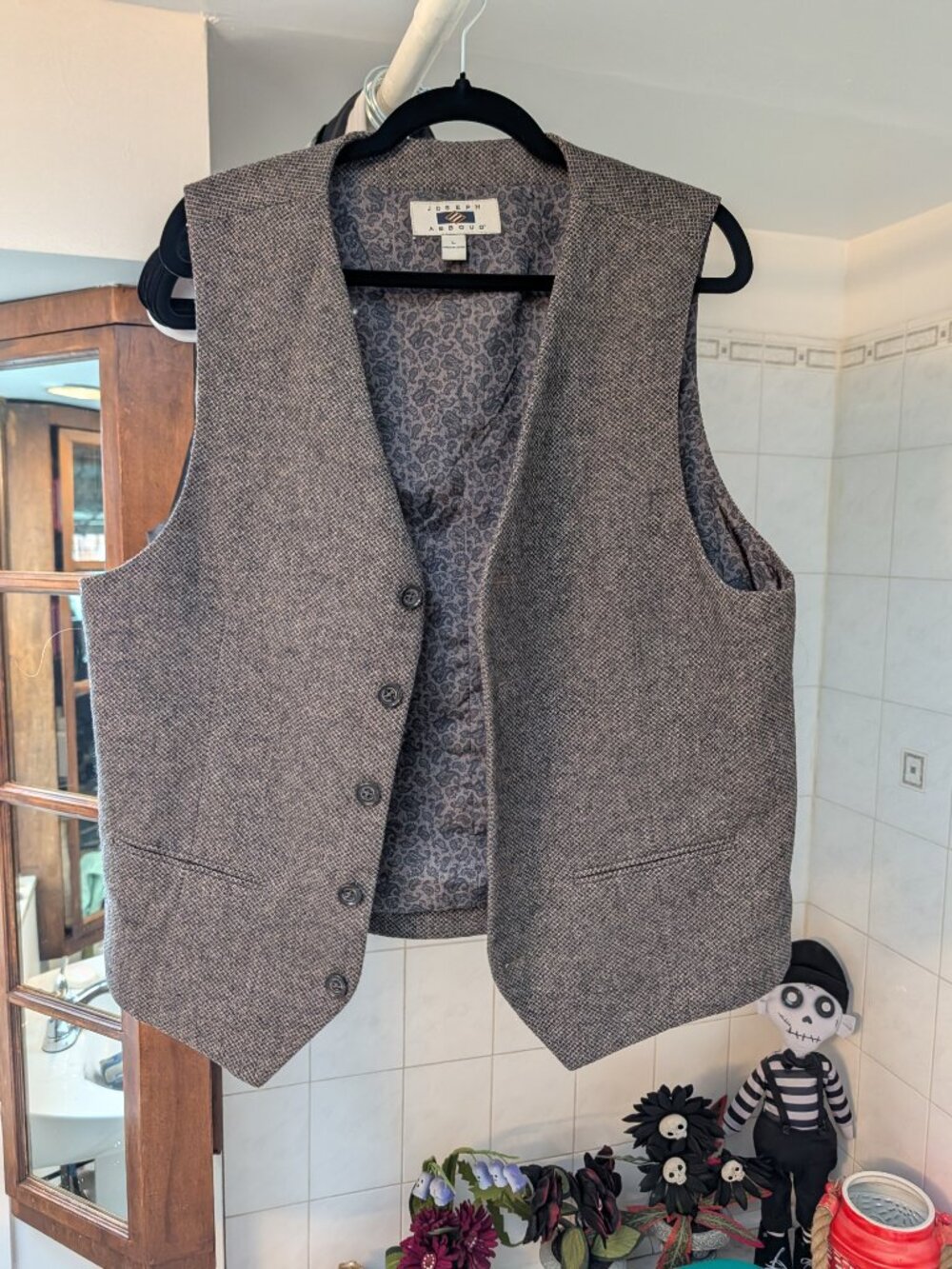 Joseph Abboud Wool Blend Tailored Suit Vest Size Large